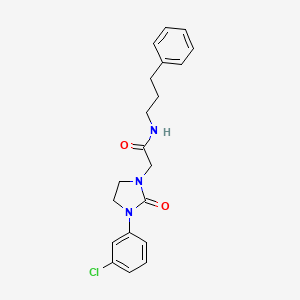 molecular formula C20H22ClN3O2 B2978687 2-(3-(3-chlorophenyl)-2-oxoimidazolidin-1-yl)-N-(3-phenylpropyl)acetamide CAS No. 1251633-51-8