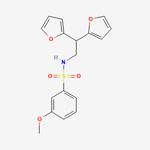 molecular formula C17H17NO5S B2978691 N-(2,2-di(furan-2-yl)ethyl)-3-methoxybenzenesulfonamide CAS No. 2319831-24-6