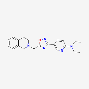 molecular formula C21H25N5O B2978692 5-[5-(3,4-dihydroisoquinolin-2(1H)-ylmethyl)-1,2,4-oxadiazol-3-yl]-N,N-diethylpyridin-2-amine CAS No. 1251681-81-8