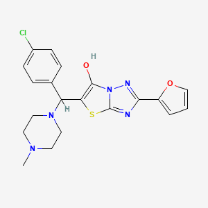 molecular formula C20H20ClN5O2S B2978705 5-((4-氯苯基)(4-甲基哌嗪-1-基)甲基)-2-(呋喃-2-基)噻唑并[3,2-b][1,2,4]三唑-6-醇 CAS No. 887220-62-4