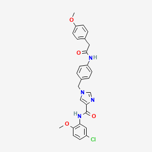 molecular formula C27H25ClN4O4 B2978707 N-(5-氯-2-甲氧基苯基)-1-(4-(2-(4-甲氧基苯基)乙酰氨基)苄基)-1H-咪唑-4-甲酰胺 CAS No. 1251652-76-2