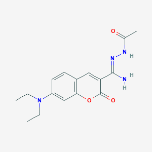 (Z)-N'-acetyl-7-(diethylamino)-2-oxo-2H-chromene-3-carbohydrazonamide