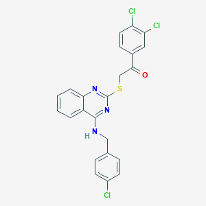 2-[(4-{[(4-chlorophenyl)methyl]amino}quinazolin-2-yl)sulfanyl]-1-(3,4-dichlorophenyl)ethan-1-one