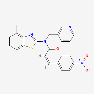 molecular formula C23H18N4O3S B2978711 (Z)-N-(4-methylbenzo[d]thiazol-2-yl)-3-(4-nitrophenyl)-N-(pyridin-3-ylmethyl)acrylamide CAS No. 894999-84-9