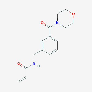 molecular formula C15H18N2O3 B2978714 N-[[3-(Morpholine-4-carbonyl)phenyl]methyl]prop-2-enamide CAS No. 2175508-15-1