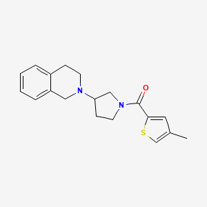 molecular formula C19H22N2OS B2978718 (3-(3,4-二氢异喹啉-2(1H)-基)吡咯烷-1-基)(4-甲基噻吩-2-基)甲苯酮 CAS No. 2034357-88-3