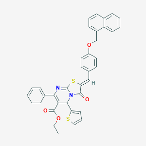 molecular formula C37H28N2O4S2 B297872 ethyl 2-[4-(1-naphthylmethoxy)benzylidene]-3-oxo-7-phenyl-5-(2-thienyl)-2,3-dihydro-5H-[1,3]thiazolo[3,2-a]pyrimidine-6-carboxylate 