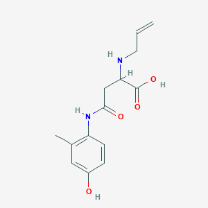 molecular formula C14H18N2O4 B2978720 2-(烯丙基氨基)-4-((4-羟基-2-甲基苯基)氨基)-4-氧代丁酸 CAS No. 1097190-88-9