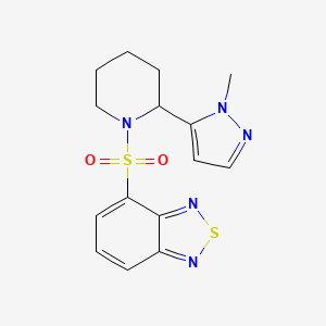 molecular formula C15H17N5O2S2 B2978721 4-[2-(2-Methylpyrazol-3-yl)piperidin-1-yl]sulfonyl-2,1,3-benzothiadiazole CAS No. 2310126-66-8