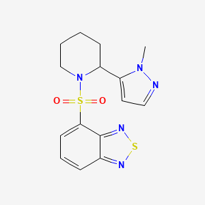 molecular formula C15H17N5O2S2 B2978721 4-{[2-(1-methyl-1H-pyrazol-5-yl)piperidin-1-yl]sulfonyl}-2,1,3-benzothiadiazole CAS No. 2310126-66-8