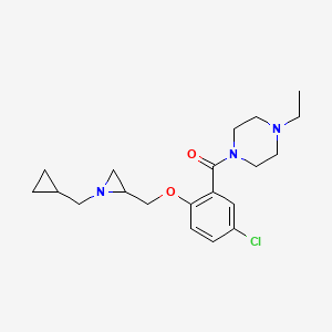 molecular formula C20H28ClN3O2 B2978724 [5-Chloro-2-[[1-(cyclopropylmethyl)aziridin-2-yl]methoxy]phenyl]-(4-ethylpiperazin-1-yl)methanone CAS No. 2418709-19-8