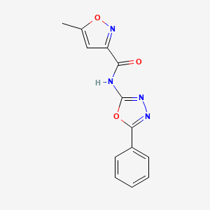 molecular formula C13H10N4O3 B2978726 5-methyl-N-(5-phenyl-1,3,4-oxadiazol-2-yl)isoxazole-3-carboxamide CAS No. 955677-73-3