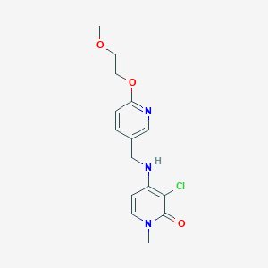 molecular formula C15H18ClN3O3 B2978727 3-Chloro-4-[[6-(2-methoxyethoxy)pyridin-3-yl]methylamino]-1-methylpyridin-2-one CAS No. 2416237-32-4