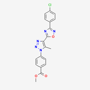 molecular formula C19H14ClN5O3 B2978729 methyl 4-(4-(3-(4-chlorophenyl)-1,2,4-oxadiazol-5-yl)-5-methyl-1H-1,2,3-triazol-1-yl)benzoate CAS No. 900012-62-6
