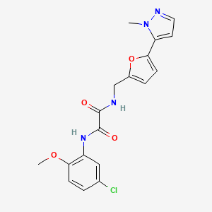 molecular formula C18H17ClN4O4 B2978730 N'-(5-Chloro-2-methoxyphenyl)-N-[[5-(2-methylpyrazol-3-yl)furan-2-yl]methyl]oxamide CAS No. 2415488-93-4
