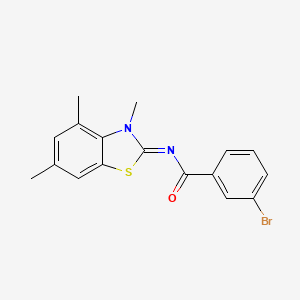 (E)-3-bromo-N-(3,4,6-trimethylbenzo[d]thiazol-2(3H)-ylidene)benzamide