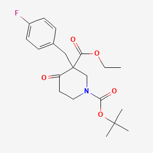 molecular formula C20H26FNO5 B2978732 N-Boc-3-(4'-氟苄基)-4-氧代哌啶-3-甲酸乙酯 CAS No. 193273-89-1