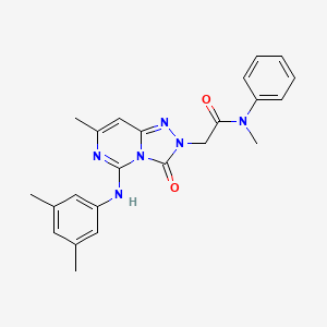 molecular formula C23H24N6O2 B2978734 2-[5-(3,5-二甲基苯胺)-7-甲基-3-氧代[1,2,4]三唑并[4,3-c]嘧啶-2(3H)-基]-N~1~-甲基-N~1~-苯基乙酰胺 CAS No. 1251631-31-8