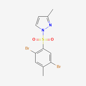 molecular formula C11H10Br2N2O2S B2978749 1-(2,5-Dibromo-4-methylphenyl)sulfonyl-3-methylpyrazole CAS No. 2305298-35-3