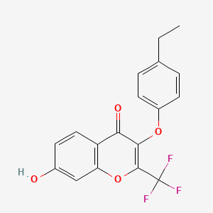 molecular formula C18H13F3O4 B2978751 3-(4-Ethylphenoxy)-7-hydroxy-2-(trifluoromethyl)chromen-4-one CAS No. 459419-21-7