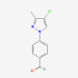 molecular formula C11H9ClN2O B2978755 4-(4-chloro-3-methyl-1H-pyrazol-1-yl)benzaldehyde CAS No. 1339554-40-3