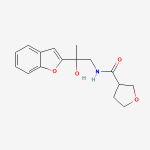 molecular formula C16H19NO4 B2978758 N-[2-(1-benzofuran-2-yl)-2-hydroxypropyl]oxolane-3-carboxamide CAS No. 1904215-53-7