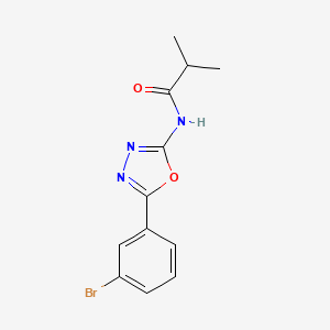 molecular formula C12H12BrN3O2 B2978760 N-(5-(3-溴苯基)-1,3,4-恶二唑-2-基)异丁酰胺 CAS No. 1172921-58-2