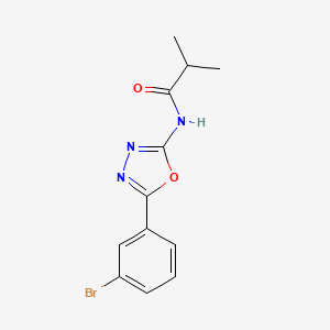 molecular formula C12H12BrN3O2 B2978760 N-[5-(3-bromophenyl)-1,3,4-oxadiazol-2-yl]-2-methylpropanamide CAS No. 1172921-58-2