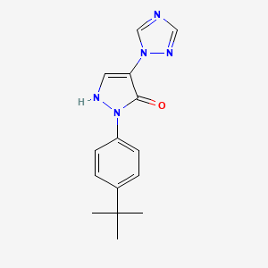 molecular formula C15H17N5O B2978767 1-[4-(tert-butyl)phenyl]-4-(1H-1,2,4-triazol-1-yl)-1H-pyrazol-5-ol CAS No. 477712-97-3