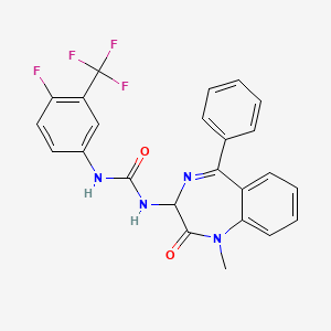 molecular formula C24H18F4N4O2 B2978768 1-(1-methyl-2-oxo-5-phenyl-2,3-dihydro-1H-1,4-diazepin-3-yl)-3-(4-fluoro-3-trifluoromethylphenyl)urea CAS No. 1796898-40-2