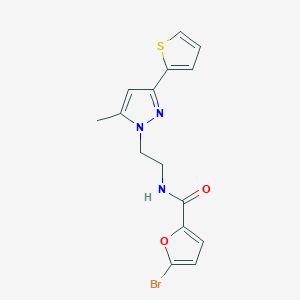 molecular formula C15H14BrN3O2S B2978770 5-溴-N-(2-(5-甲基-3-(噻吩-2-基)-1H-吡唑-1-基)乙基)呋喃-2-羧酰胺 CAS No. 2034235-08-8