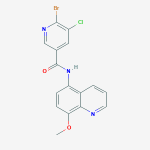 6-bromo-5-chloro-N-(8-methoxyquinolin-5-yl)pyridine-3-carboxamide