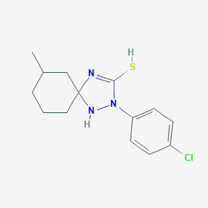 molecular formula C14H18ClN3S B297878 2-(4-chlorophenyl)-7-methyl-1,2,4-triazaspiro[4.5]dec-3-ene-3-thiol 