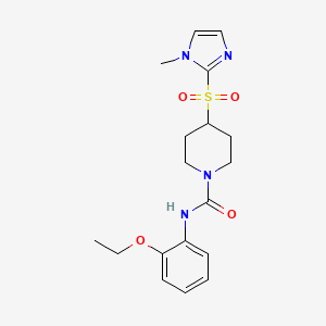 molecular formula C18H24N4O4S B2978786 N-(2-ethoxyphenyl)-4-((1-methyl-1H-imidazol-2-yl)sulfonyl)piperidine-1-carboxamide CAS No. 2034489-45-5