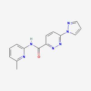 molecular formula C14H12N6O B2978787 N-(6-甲基吡啶-2-基)-6-(1H-吡唑-1-基)吡啶并[3,4-c]吡嗪-3-羧酰胺 CAS No. 1351607-76-5