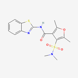 molecular formula C16H17N3O4S2 B2978790 N-(benzo[d]thiazol-2-yl)-4-(N,N-dimethylsulfamoyl)-2,5-dimethylfuran-3-carboxamide CAS No. 1207007-32-6