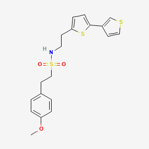 molecular formula C19H21NO3S3 B2978795 N-(2-([2,3'-联噻吩]-5-基)乙基)-2-(4-甲氧基苯基)乙磺酰胺 CAS No. 2034496-79-0