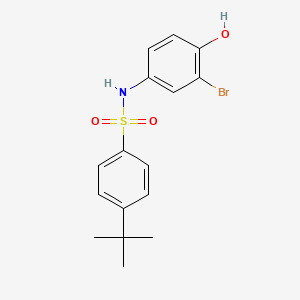 molecular formula C16H18BrNO3S B2978798 N-(3-溴-4-羟基苯基)-4-叔丁基苯磺酰胺 CAS No. 333444-22-7