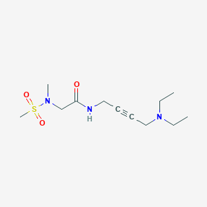molecular formula C12H23N3O3S B2978799 N-(4-(二乙基氨)丁-2-炔-1-基)-2-(N-甲基甲基磺酰氨基)乙酰胺 CAS No. 1396683-40-1