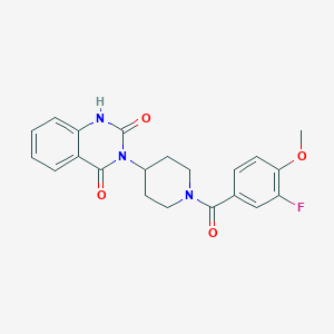 molecular formula C21H20FN3O4 B2978800 3-(1-(3-氟-4-甲氧基苯甲酰)哌啶-4-基)喹唑啉-2,4(1H,3H)-二酮 CAS No. 2034348-24-6