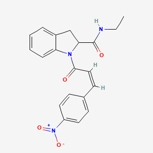 (Z)-N-ethyl-1-(3-(4-nitrophenyl)acryloyl)indoline-2-carboxamide