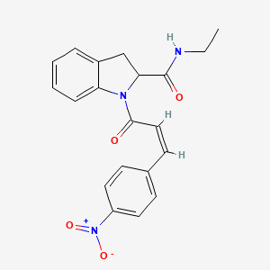 molecular formula C20H19N3O4 B2978805 (Z)-N-乙基-1-(3-(4-硝基苯基)丙烯酰基)吲哚啉-2-甲酰胺 CAS No. 1103515-72-5