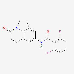molecular formula C18H14F2N2O2 B2978811 2,6-二氟-N-(4-氧代-2,4,5,6-四氢-1H-吡咯并[3,2,1-ij]喹啉-8-基)苯甲酰胺 CAS No. 898418-61-6