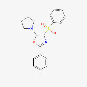 molecular formula C20H20N2O3S B2978812 4-(苯磺酰基)-5-(吡咯烷-1-基)-2-(对甲基苯基)恶唑 CAS No. 862737-50-6