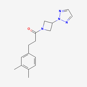 molecular formula C16H20N4O B2978823 1-(3-(2H-1,2,3-triazol-2-yl)azetidin-1-yl)-3-(3,4-dimethylphenyl)propan-1-one CAS No. 2189499-20-3