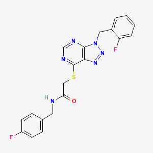 molecular formula C20H16F2N6OS B2978827 N-(4-fluorobenzyl)-2-((3-(2-fluorobenzyl)-3H-[1,2,3]triazolo[4,5-d]pyrimidin-7-yl)thio)acetamide CAS No. 863458-84-8