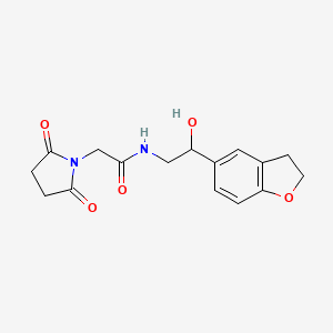 molecular formula C16H18N2O5 B2978828 N-(2-(2,3-dihydrobenzofuran-5-yl)-2-hydroxyethyl)-2-(2,5-dioxopyrrolidin-1-yl)acetamide CAS No. 1421455-95-9