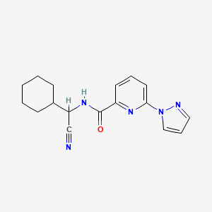 molecular formula C17H19N5O B2978834 N-[氰基(环己基)甲基]-6-吡唑-1-基吡啶-2-甲酰胺 CAS No. 1436226-85-5