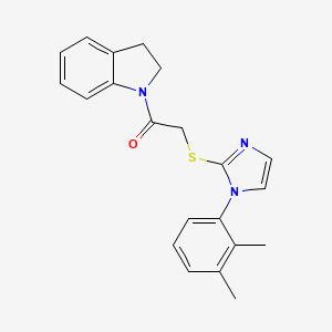 molecular formula C21H21N3OS B2978835 1-({[1-(2,3-dimethylphenyl)-1H-imidazol-2-yl]thio}acetyl)indoline CAS No. 851131-40-3