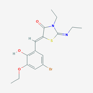 molecular formula C16H19BrN2O3S B297884 5-(5-Bromo-3-ethoxy-2-hydroxybenzylidene)-3-ethyl-2-(ethylimino)-1,3-thiazolidin-4-one 